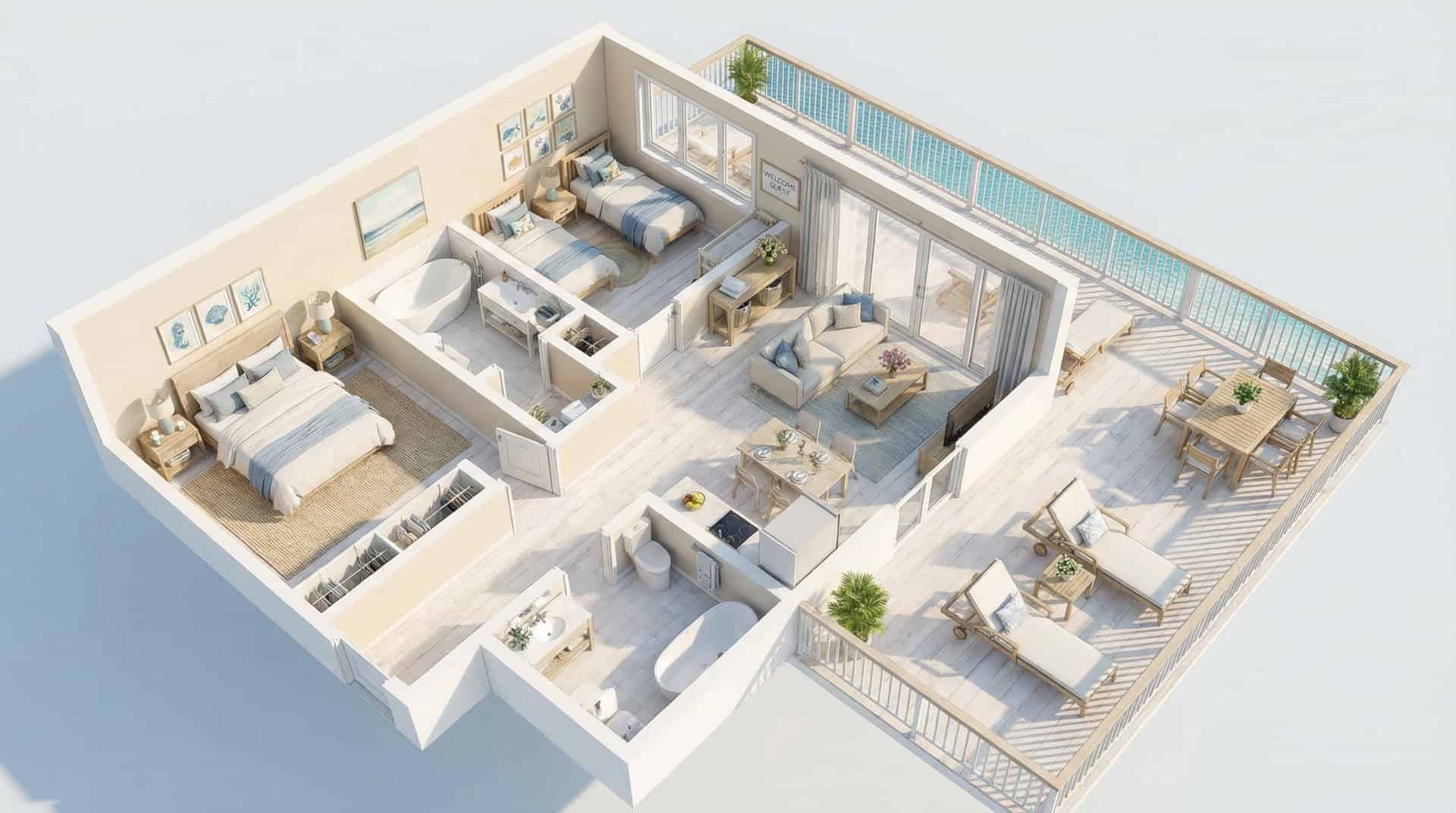 2 Bed / 2 Bath floor plan